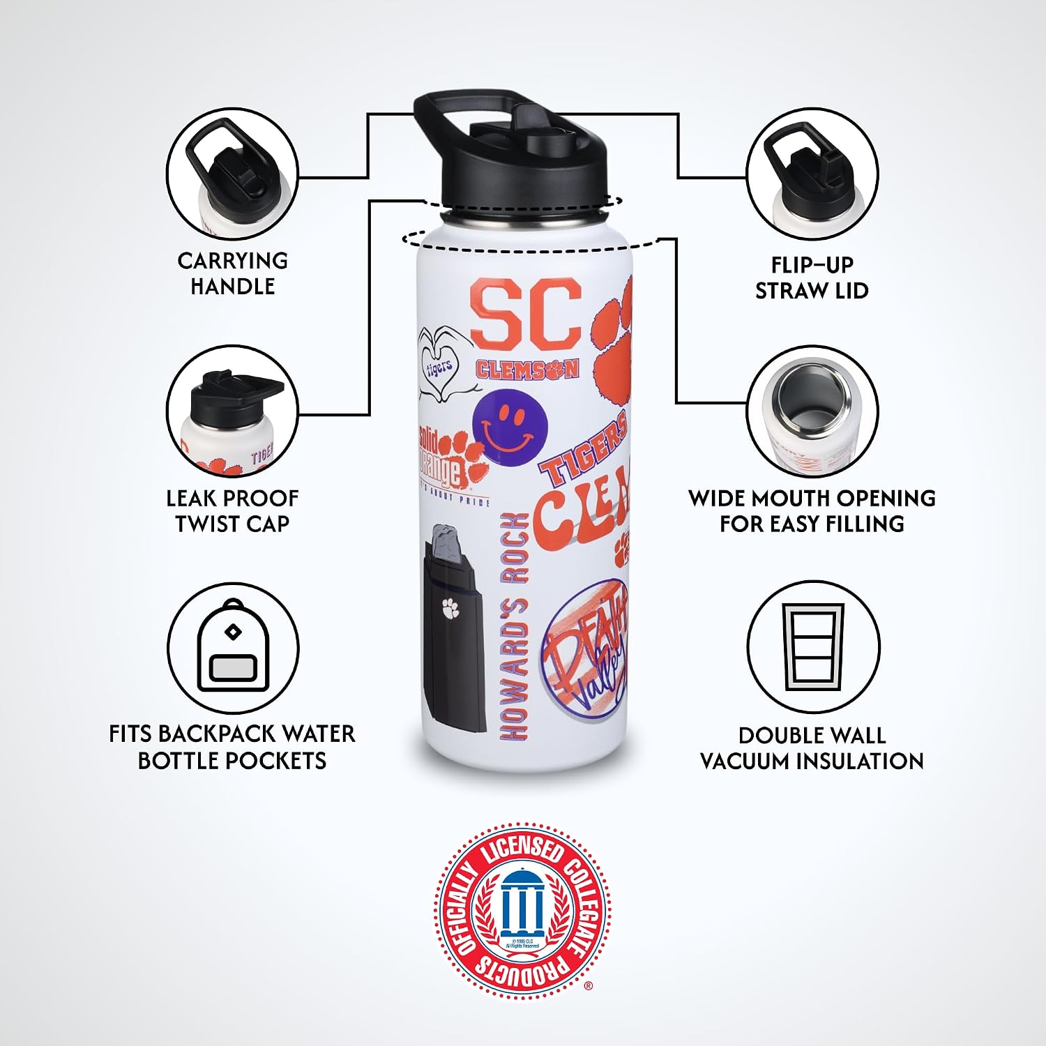 The Memory Company | Licensed NCAA 34oz Team Spirit Water Bottle