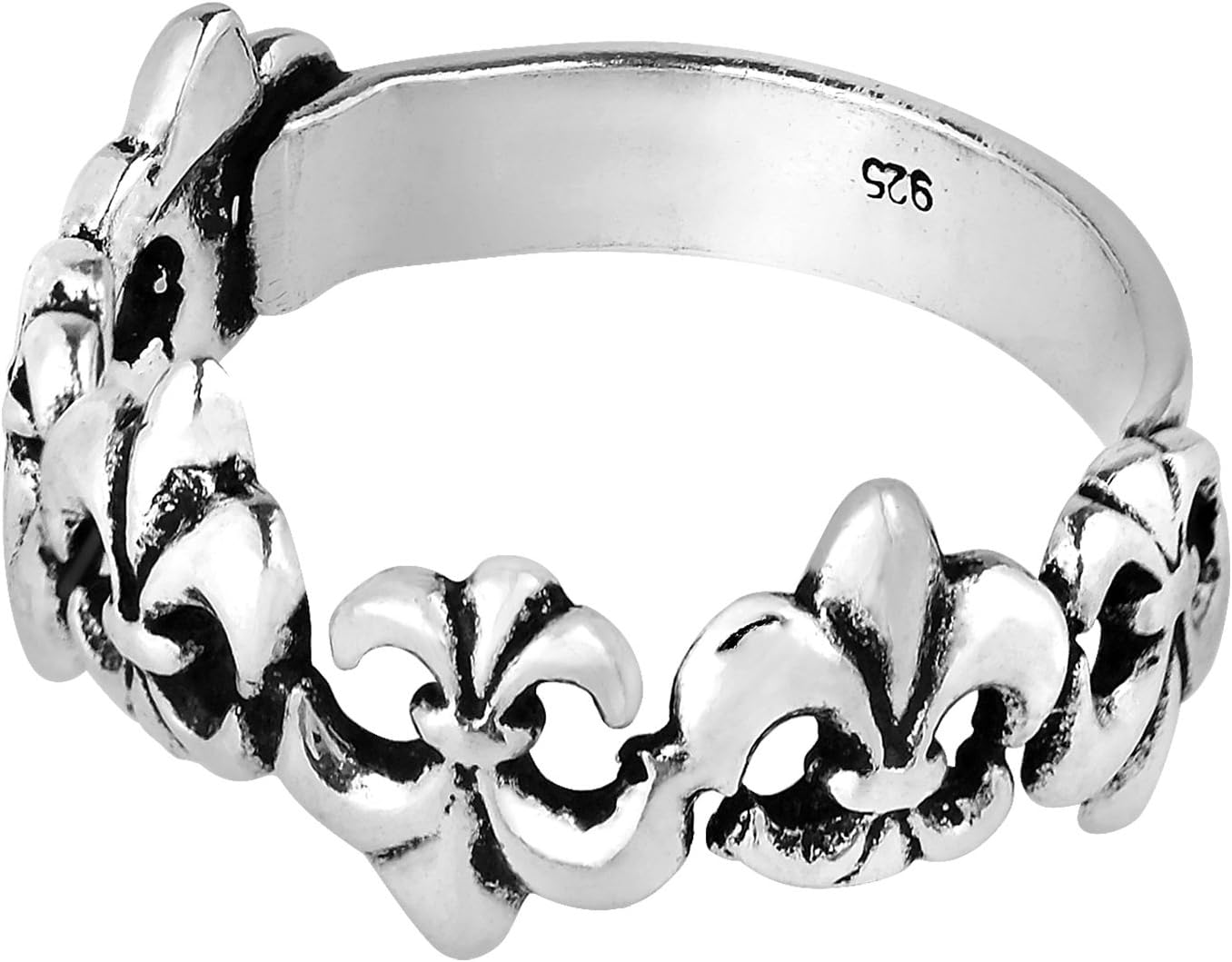 AeraVida Lily Flower Up Down Design Sterling Silver Ring | Classic Vintage Comfort Fit Silver Rings for Women | Promise Ring | Sizes 6-9 - Image 2