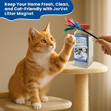 JorVet Feline Litter Magnet | All-Natural Herbal Solution to Attract Cats to Litter Box & Resolve Behavioral Issues | Treats 100+ lbs. of Clumping Litter | 20oz Earthly Scented