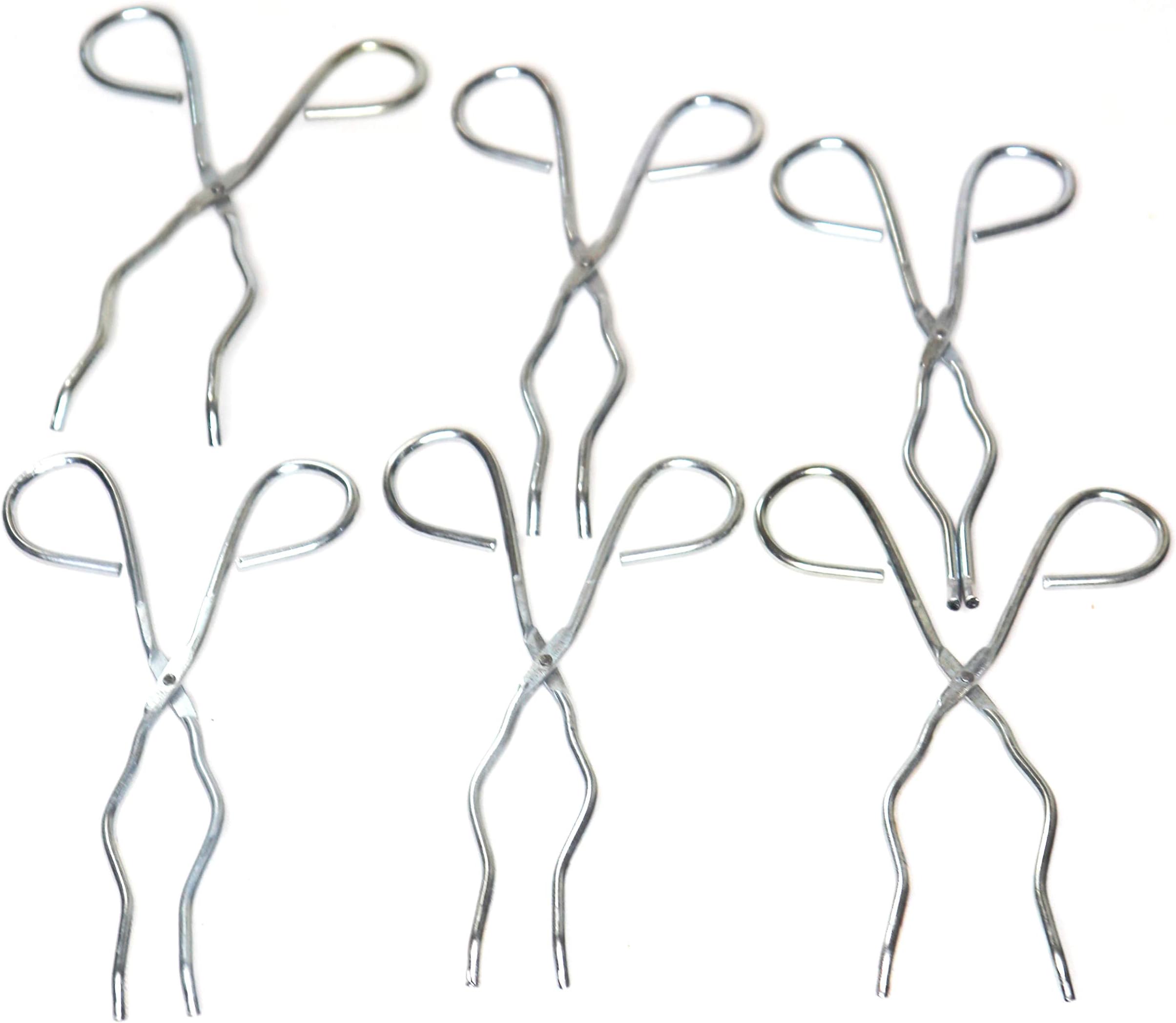 labworld Iron nickel crucible tongs set of 6 pcs size 6 inches for laboratory hot beaker flask dishes tubes holder