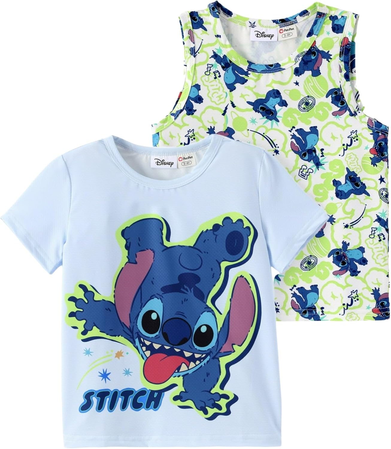 Disney Marvel Spiderman Cars Stitch Star Wars Mickey 2 Pack Suit Boys' Tank Top Shirts & Short T-Shirt Kids Sleeveless 2-9Y