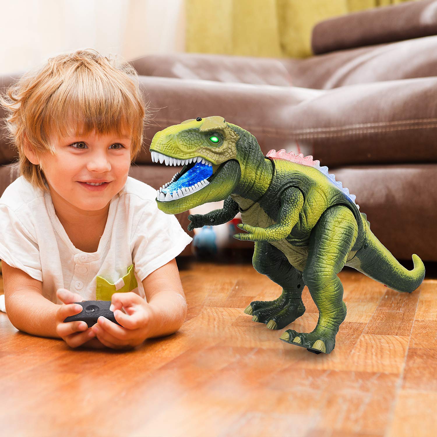 STEAM Life Remote Control Dinosaur Toys for Kids 3 4 5 6 7+ Light Up