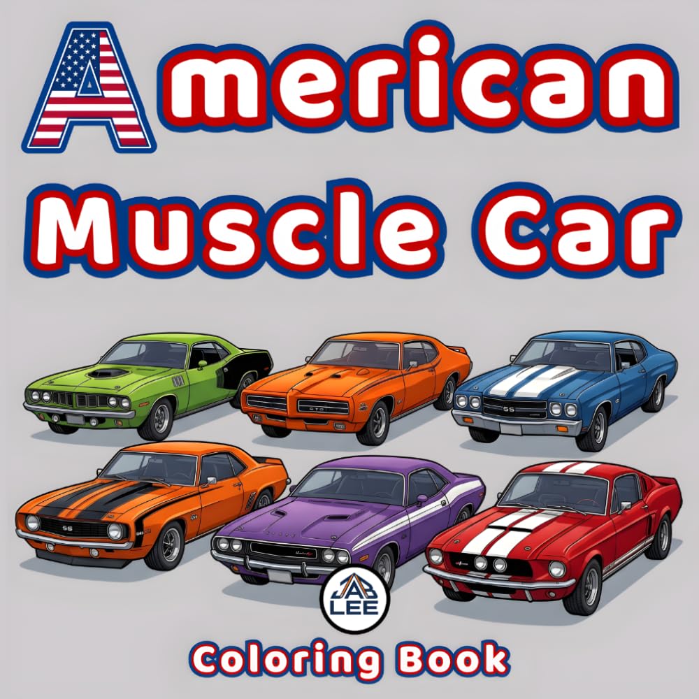 Big Block V8 | American Muscle Car: 50 Classic Detroit Steel Horsepower Scenes | Stress-Relieving Relaxing Coloring Book for Gearhead Men | Adults ... (The Ultimate Car Coloring Book Collection)