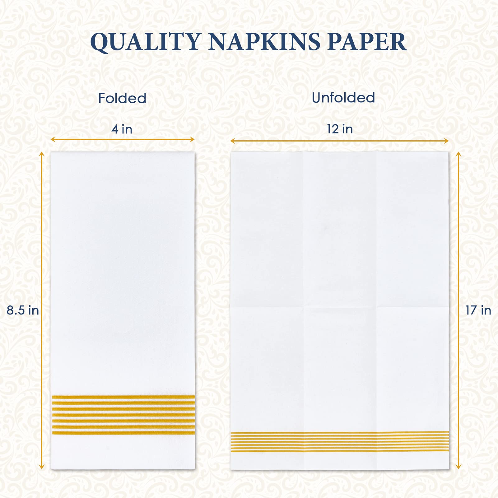 200 paquetes de toallas de invitados desechables como lino, servilletas desechables de papel para cocina, toallas de mano desechables para el baño, servilletas de boda, servilletas de fiesta (oro a