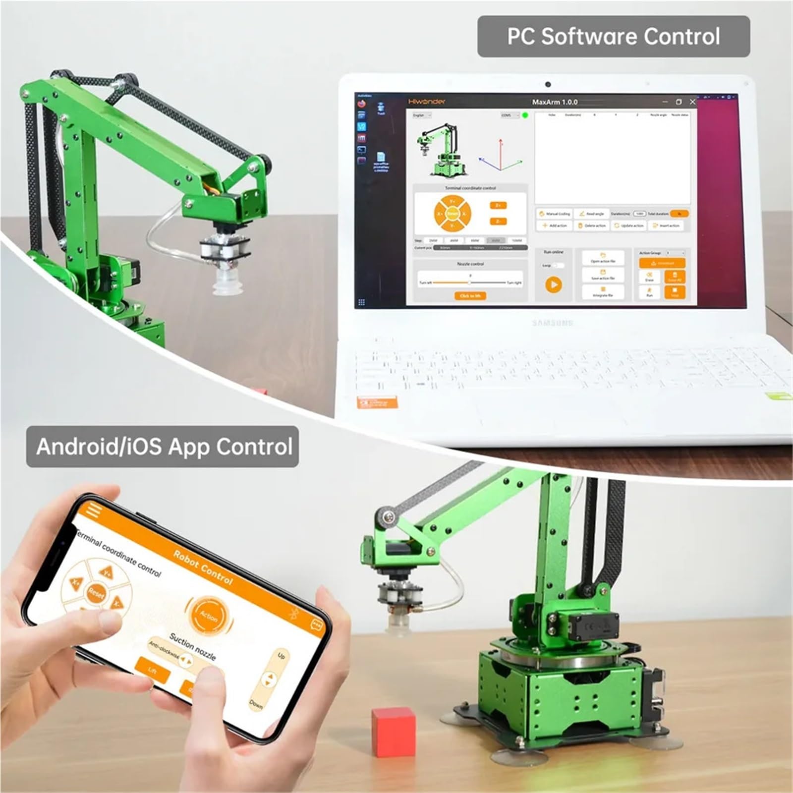 5-osiowe ramię robota MaxArm Open Source Manipulator robotyki zasilany przez ESP32 dla programu Python Arduino kinematyka odwrotna(Basic Kit)