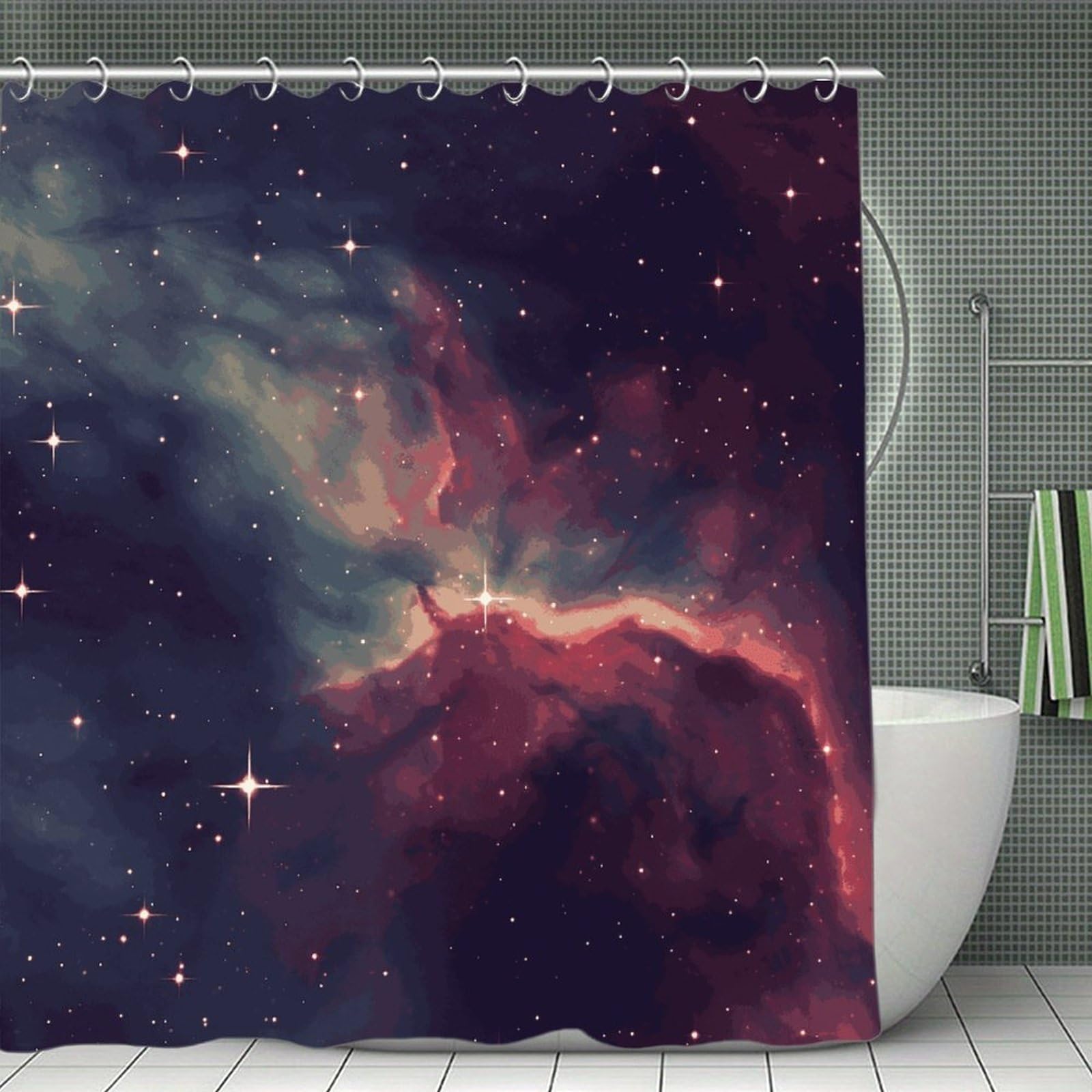 FekiLoot Star Field in Deep Space Shower Curtain Minimalist Thick Bathroom Curtain Washable Modern Bathroom Shower Curtain Heavy Duty Waterproof Cloth Bath Curtain with Hooks 70.8"x70.8"