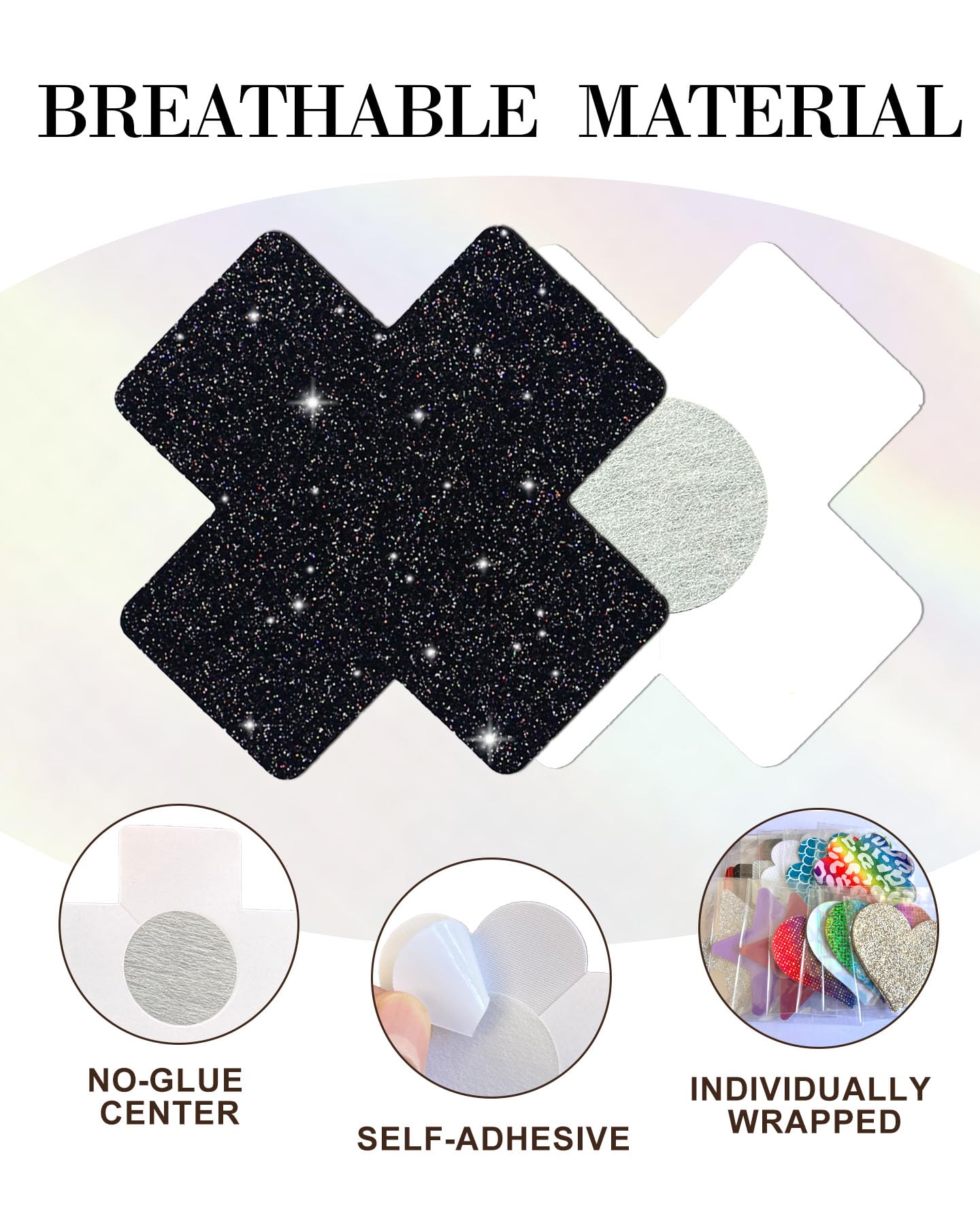 Rave Nipple Pasties Lingerie Accessories for Women Bra Boob Stickers Multicolored Nipple Covers: Black 18