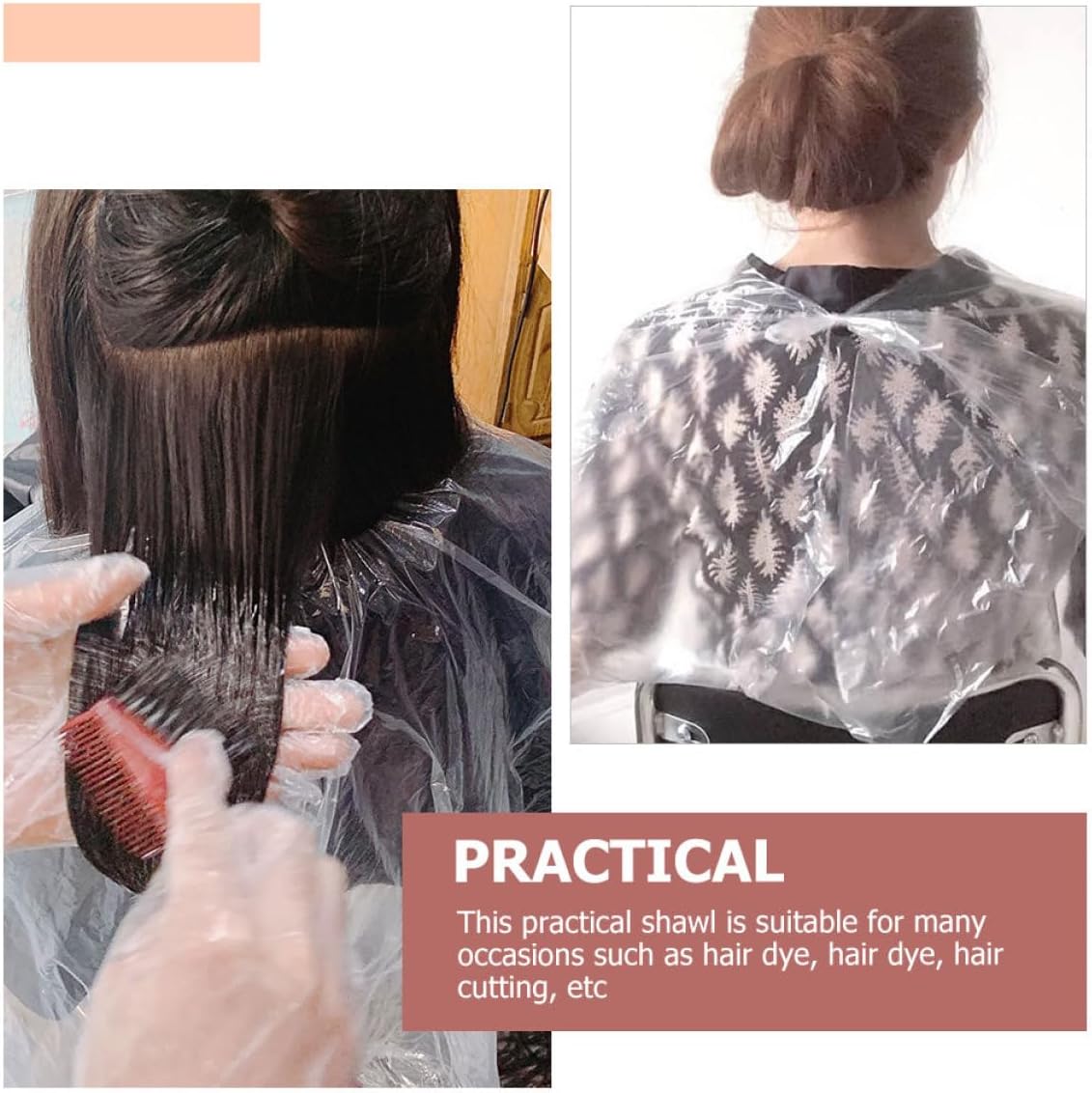 HOMSFOU 100pcs Disposable Waterproof Hair Dye Shawls White Thickened Salon Capes 120x150cm Neck Protector for Professional Hair Stylists and Barbers