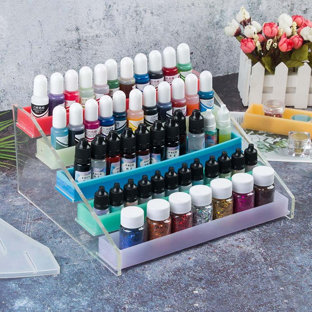 5 Layer Display Organizer - Silicone Nail Polish & Lipstick Makeup Rack - Epoxy Resin Casting Mould - Jewelry Pigment & Essential Oils Storage Holder - DIY Resin Crafts & Home Decor Gift image 3