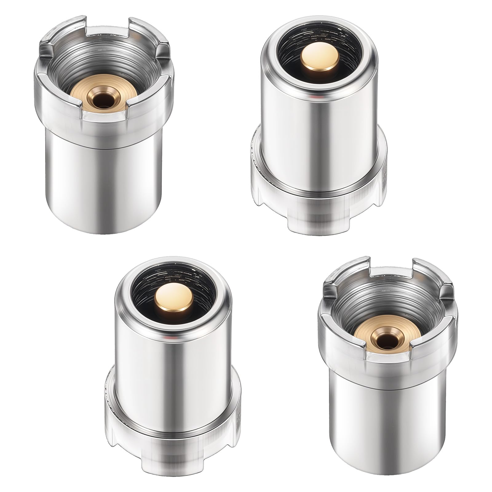 4 Pcs Stainless Steel Thread Screw Converter 510 Adapter Threaded Soldering Iron Adapter Connector Accessories for Circuit Board Check Repair Silver