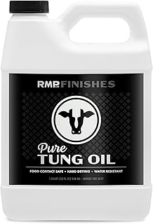 RMP Finishes Pure Tung Oil for Wood Finishing, Cutting Boards, Outdoor Furniture, Butcher Blocks, Wooden Flooring, Food Grade, Waterproof, 32 oz