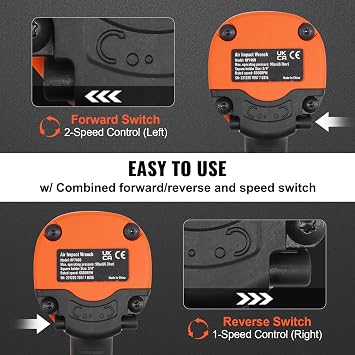 VEVOR Air Impact Wrench, 3/4-Inch Drive Air Impact Gun, Up to 1870ft-lbs Nut-busting Torque, Composite Pneumatic Impact Wrench for Auto Repairs and Maintenance Heavy Duty