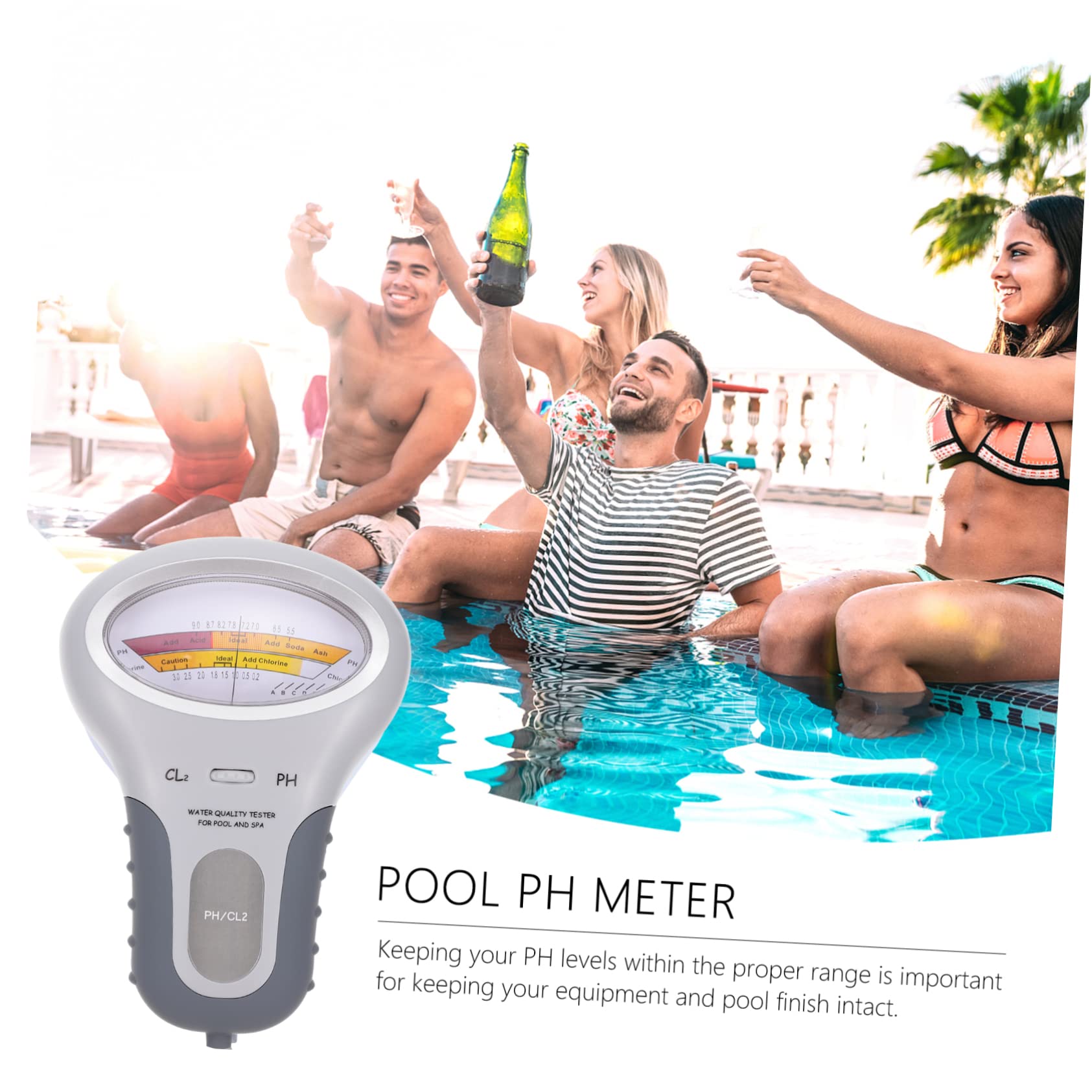 Lot De 4 Testeurs Deau De Piscine Ph-mètre Pour Spa Matériau Abs Partage En Famille