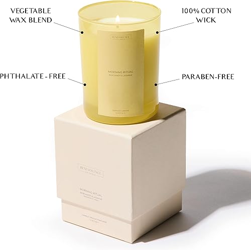 Miniatura 4 de Vela perfumada de bergamota y jazmín 11 onzas, 60 horas de combustión Cera de soja natural, mecha de algodón Velas perfumadas de soja para el