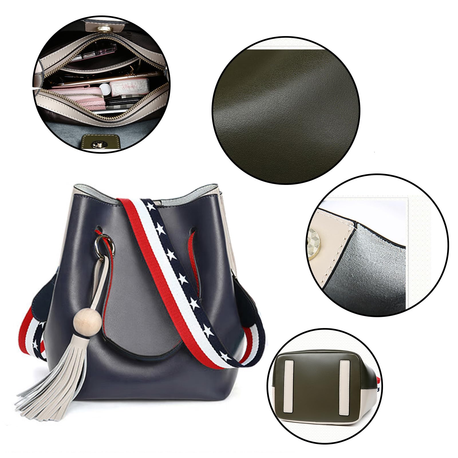 AINUOEY Borse a Spalla Donna Borsa a Tracolla Elegante Grandi Firmate Marca Mano Antifurto PU pelle 5383 1 pz