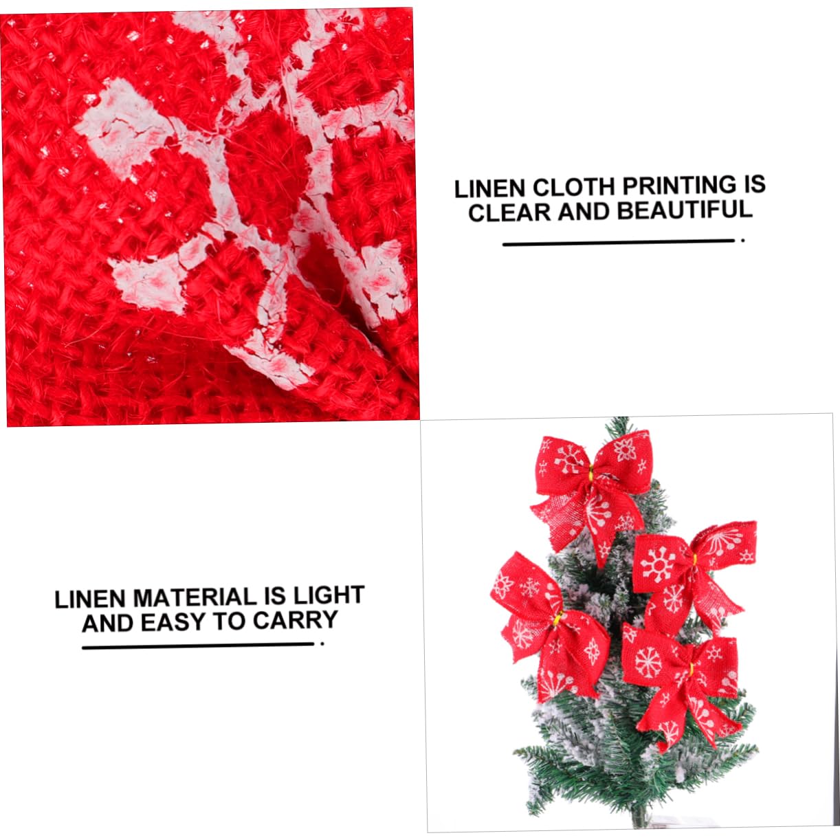 STOBOK 16piezas Lazos De Arpillera Diseño De para Decoración Navideña Adornos Rústicos para Árbol De Navidad y Festividades