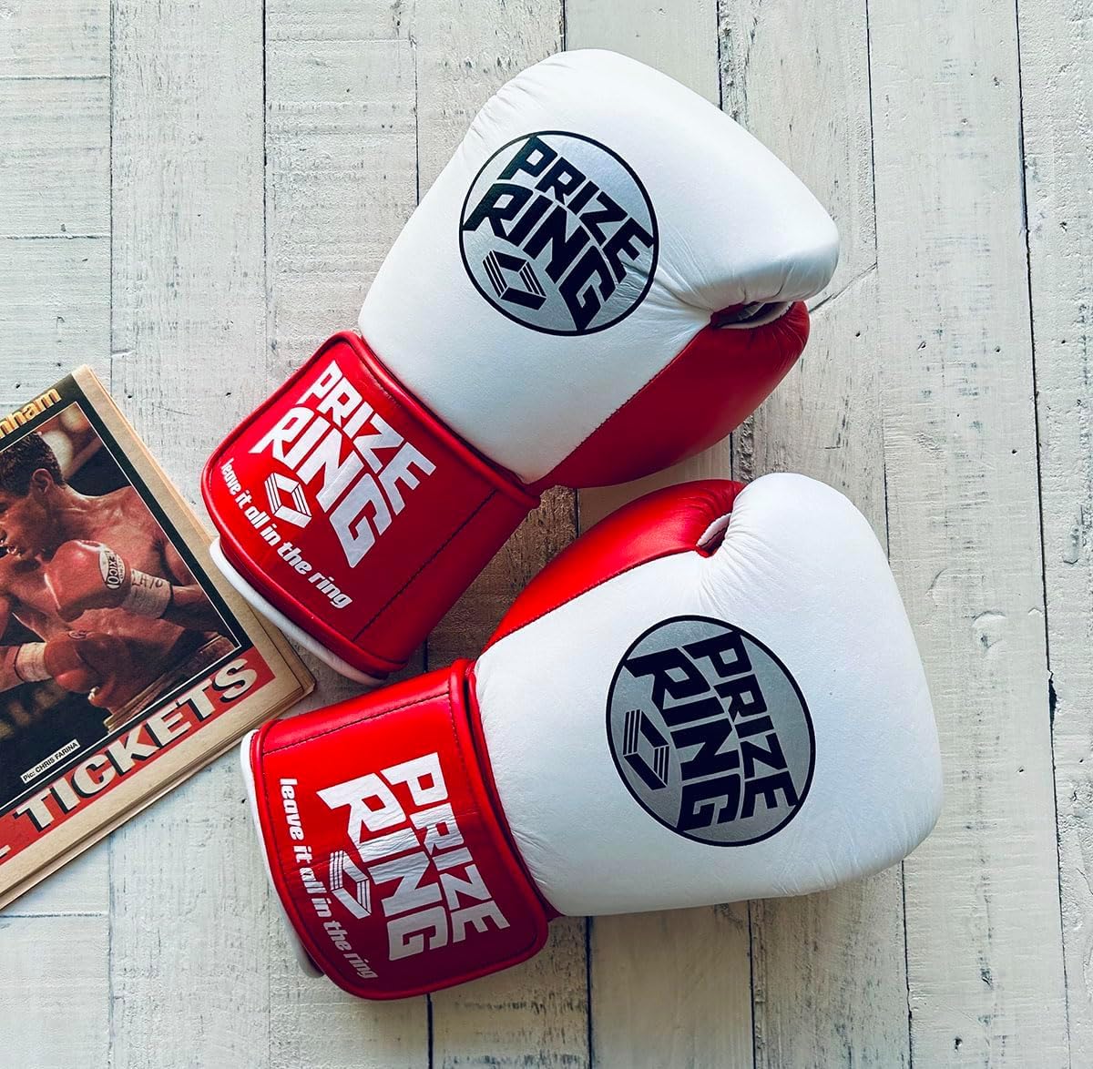 プライズリング　ボクシンググローブ　本革製　16oz 白 Amazon.co.jp: PRIZE RING／プライズリングボクシンググローブ