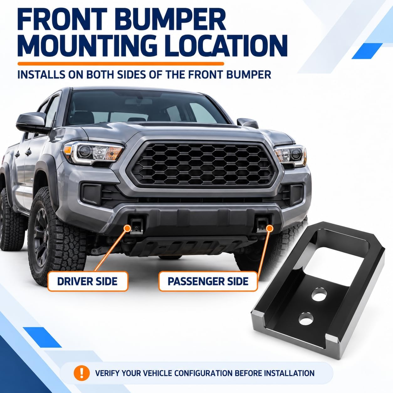 2PC Black Front Tow Hook for Toyota Tacoma 2024-2026 and 4Runner 2025-2026