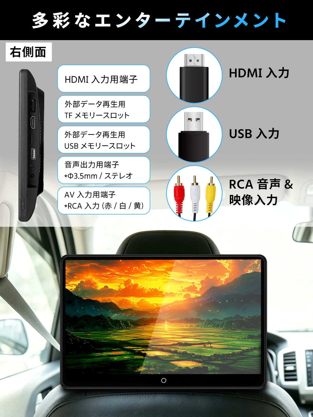 (SAKUKA)AndroidTV　スマートリアモニター Amazon.co.jp: 【公式】SAKUKA ヘッドレストモニター Google TV搭載