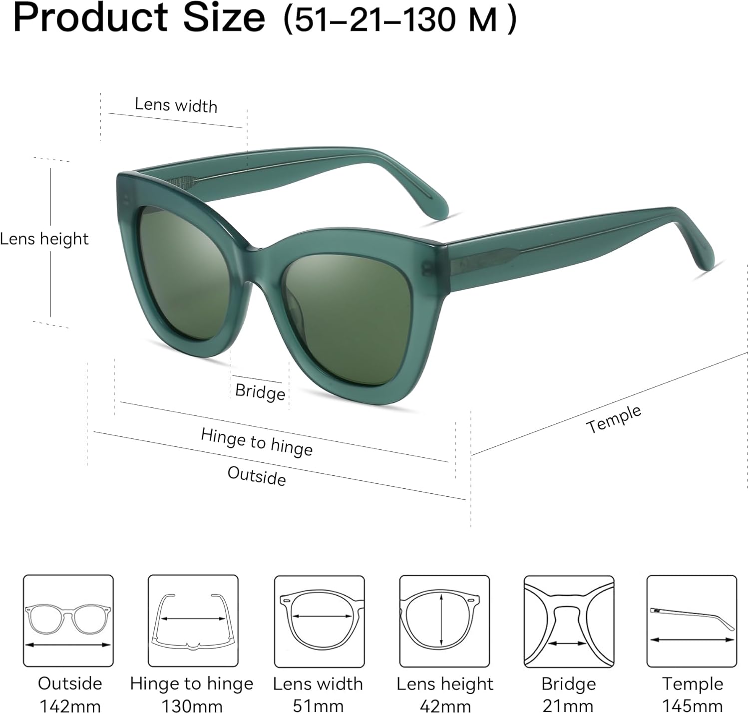 ZENOTTIC Trendy Polarized Women Sunglasses: Retro Cateye Shades - Sun Glasses Designed for Ladies with UV400 Protection - Image 5