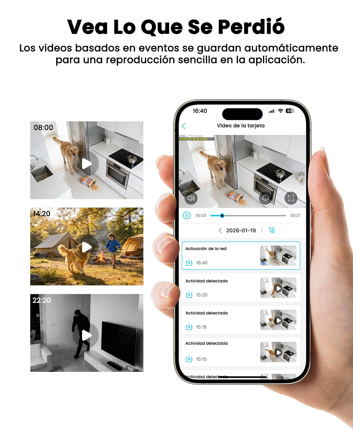 UCOCARE Mini Camara Espia 4K sin Cables, WiFi y Modo Ap sin WiFi | Videovigilancia sin Internet Batería 5200mAh, Visión 160°, Visión Nocturna, Detección Movimiento IA, para Coche, Viajes