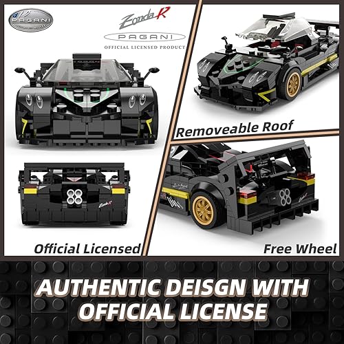 Miniatura 3 de YYC RASTAR 128 Pagani Zonda R - Kit de construcción de modelo de coche de juguete, juego de autos deportivos coleccionables con 387 piezas, techo