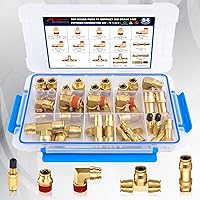 Vista 8 de Juego de 34 piezas de accesorios de línea de freno de aire de latón DOT 1/4" 3/8" 1/2" accesorios de línea de aire de conexión rápida accesorios