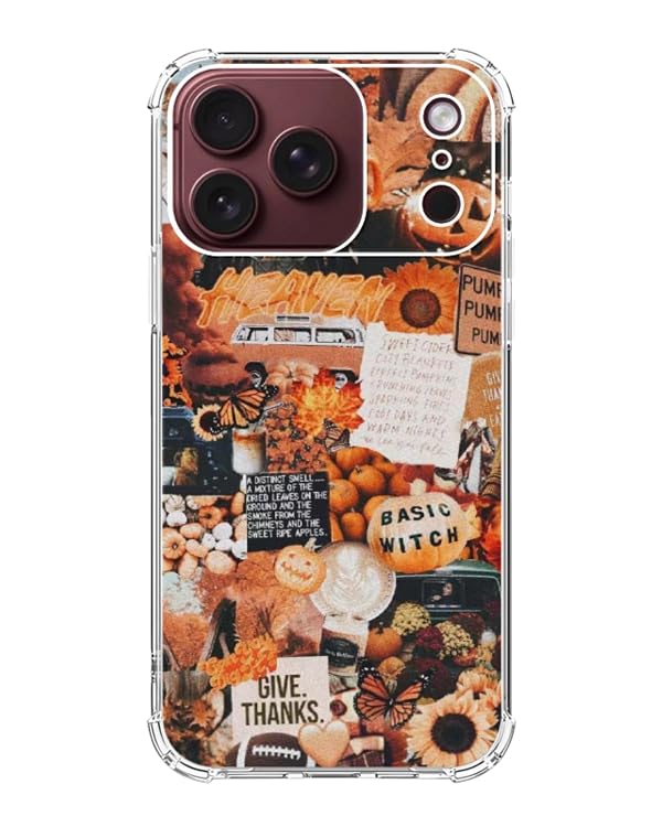 Mofreore Autumn Collage Pumpkin Witch Halloween Phone Case Compatible with iPhone 18 Pro Max, Retro Aesthetic Fall Phone Cover for iPhone 18 Pro Max by Mofreore - Used condition - US$11.24