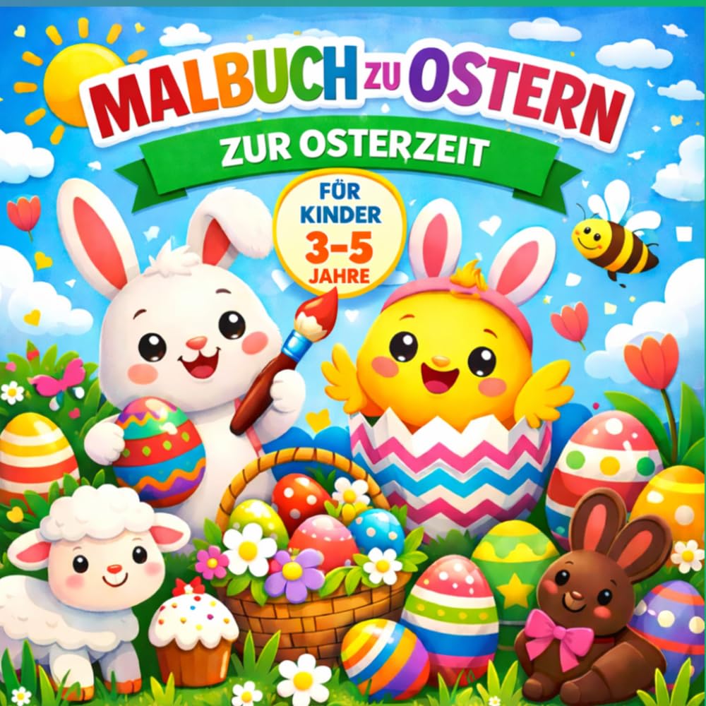 Mein erstes Oster-Malbuch für Kinder: Große, einfache Motive mit dicken Linien für Kleinkinder und Vorschulkinder | Perfekt für Kinder von 3–5 Jahren