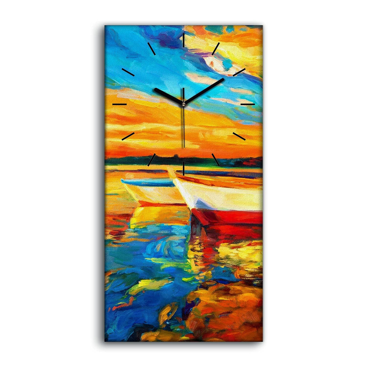 Horloge sur toile silencieuse sans tic-tac art moderne paysage de lac