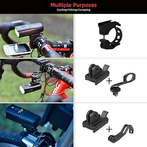 Miniatura 5 de Navi350 - Luz para bicicleta, batería recargable USB de 1600 mAh, luz delantera LED súper brillante de 350 lúmenes para conducción nocturna, IPX6