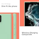 YATWIN Silicone Back Case for Samsung Galaxy S22 Ultra, Soft-Touch Phone Back Cover for Samsung Galaxy S22 Ultra - Link Cyan gallery image