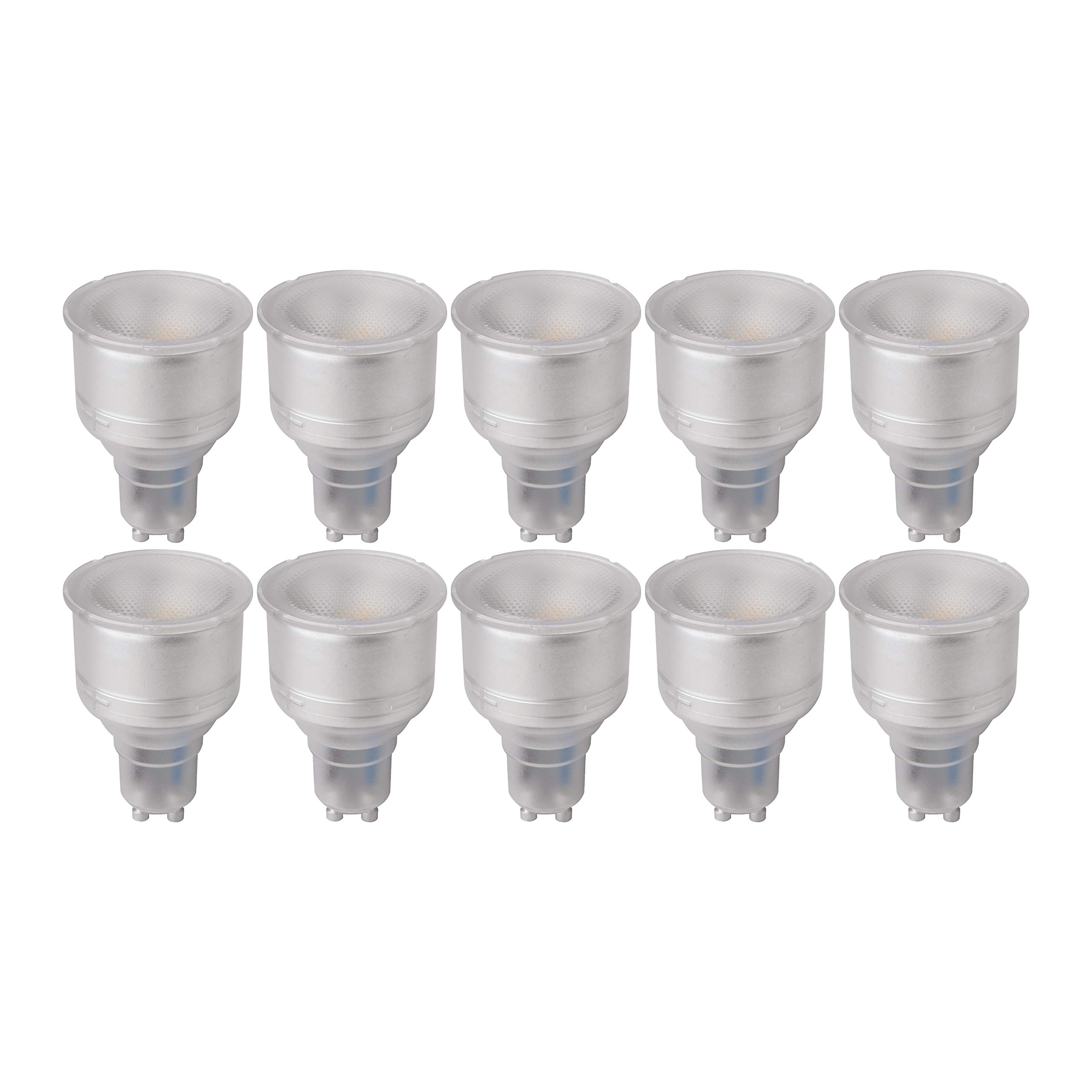 Megaman GU10 74 mm Long Neck Reflector Dimmable LED Lamp, 5 Watt, 2800K Colour Temperature, Warm White 10 Packs