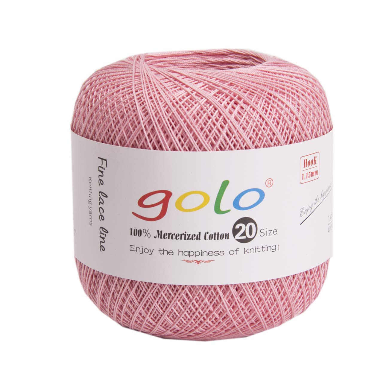 golo Crochet Thread Size 20 Light Pink yanr for Hand Knitting 102 Light Pink Yarn