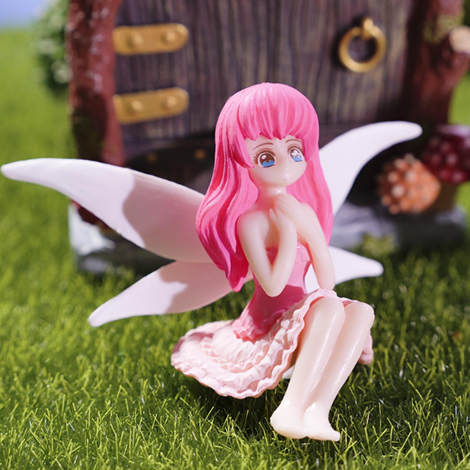 Set 7 Decorazioni Giardino Fate E Conigli - Statue Micro Per Giardino Fatato - Foto 6