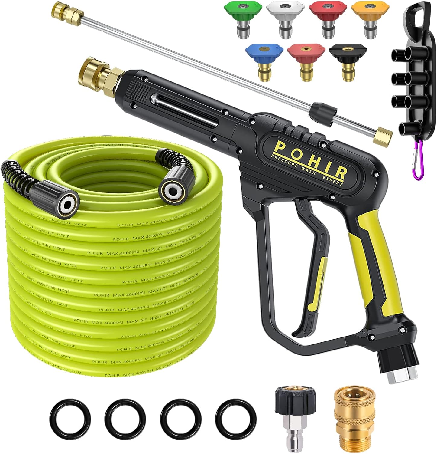 Pressure Washer Gun and Hose 50FT, 3600 PSI with 3/8