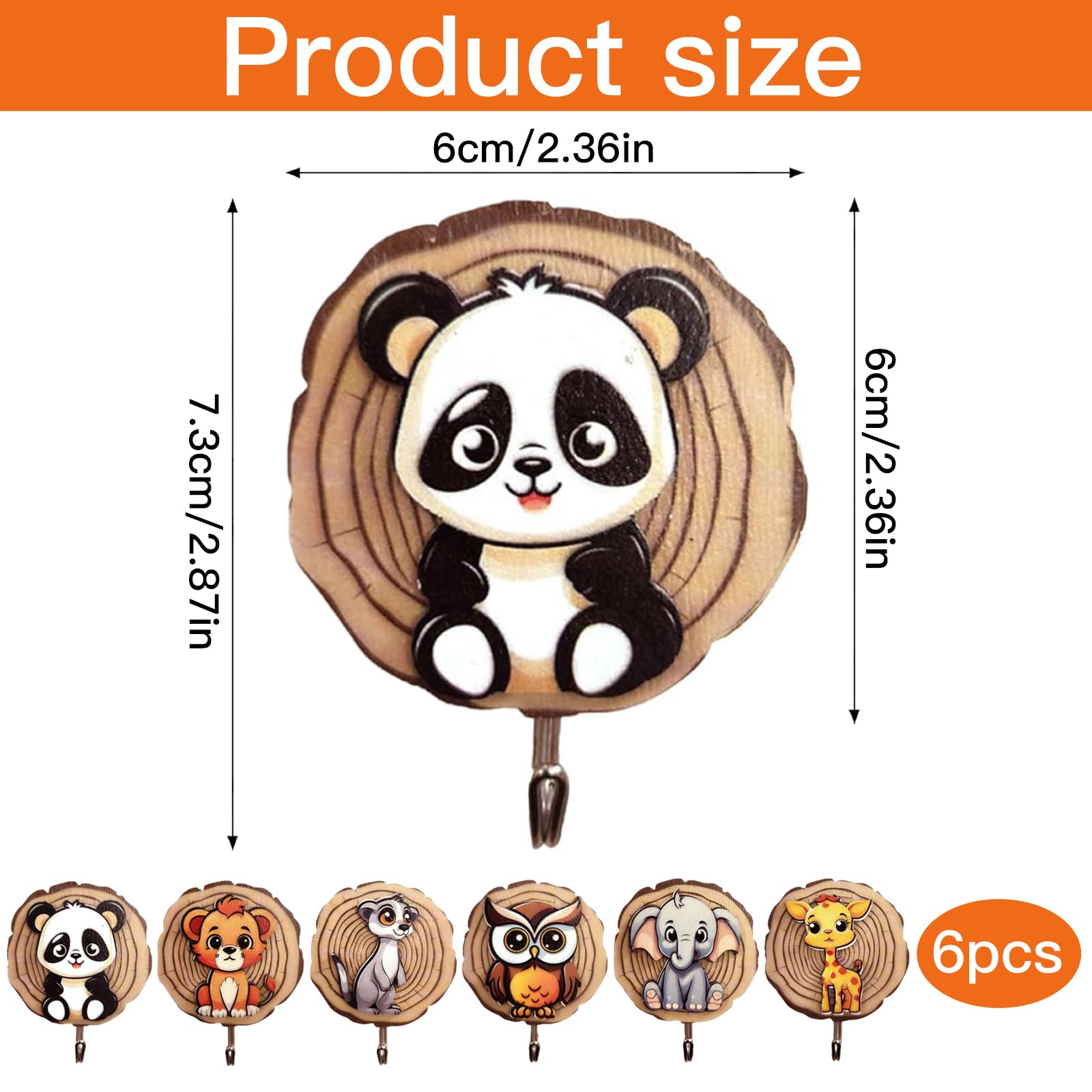 Ganci Autoadesivi per Bambini a Forma di Animale, Appendiabiti in Legno per Parete Bagno Cucina Cappelli