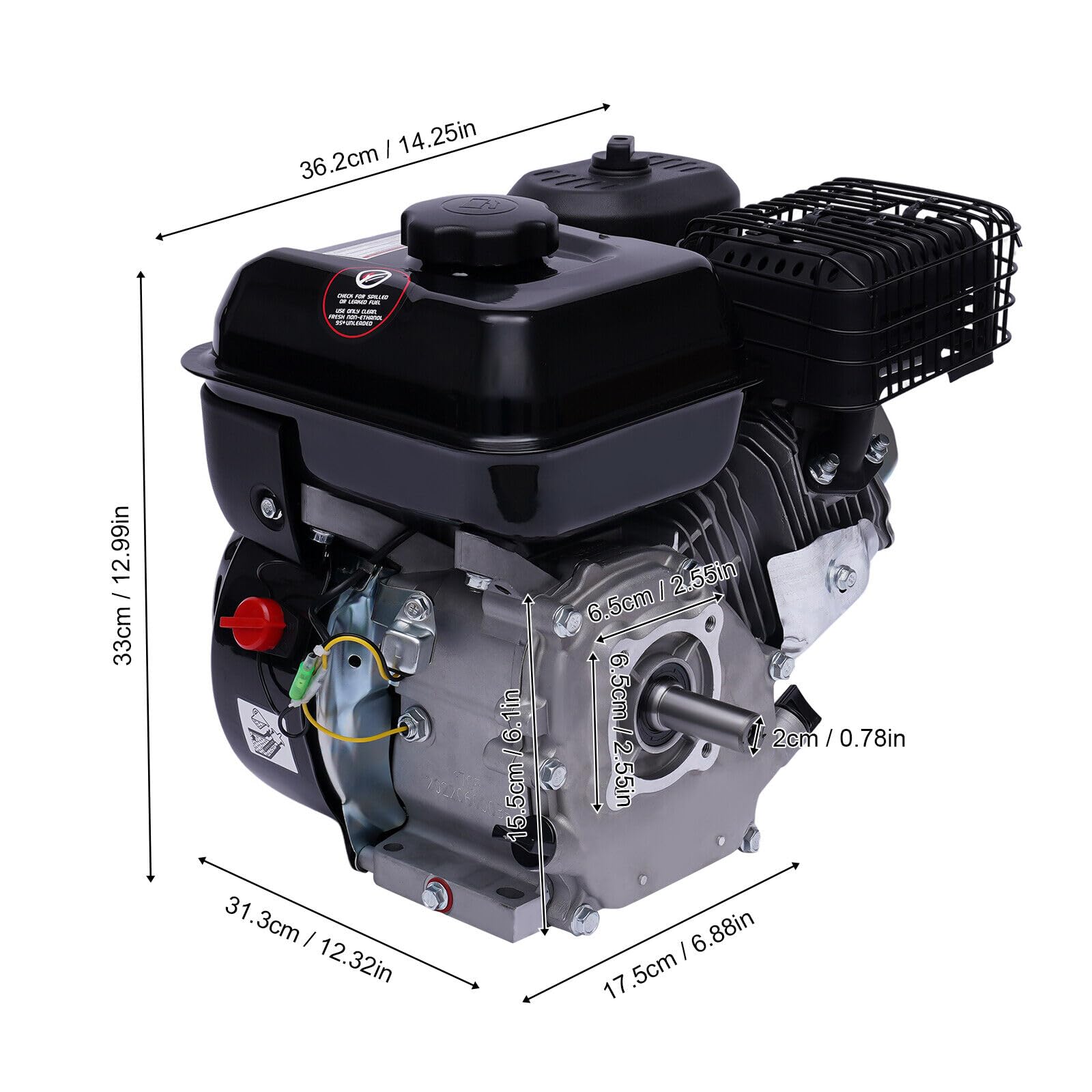 4-takt benzinemotor 7,5 pk staande motor eencilinder kartmotor Luchtkoeling Industriële motor 3600 tpm