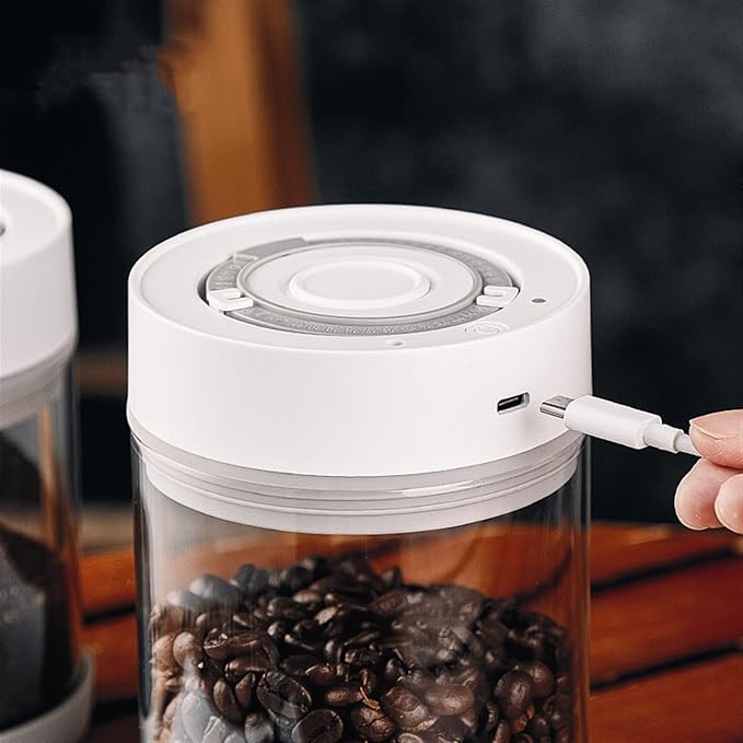 Frasco de café de vidrio con sellado al vacío eléctrico miniatura 4