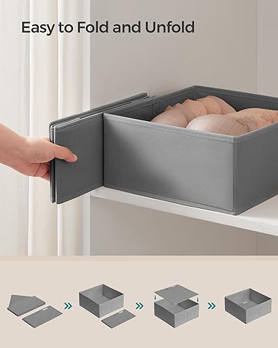 Vista 6 de Songmics URDZ006G02 Organizador de cajones, para aparador, juego de 12, contenedores plegables de tela para calcetines, ropa interior, brasieres
