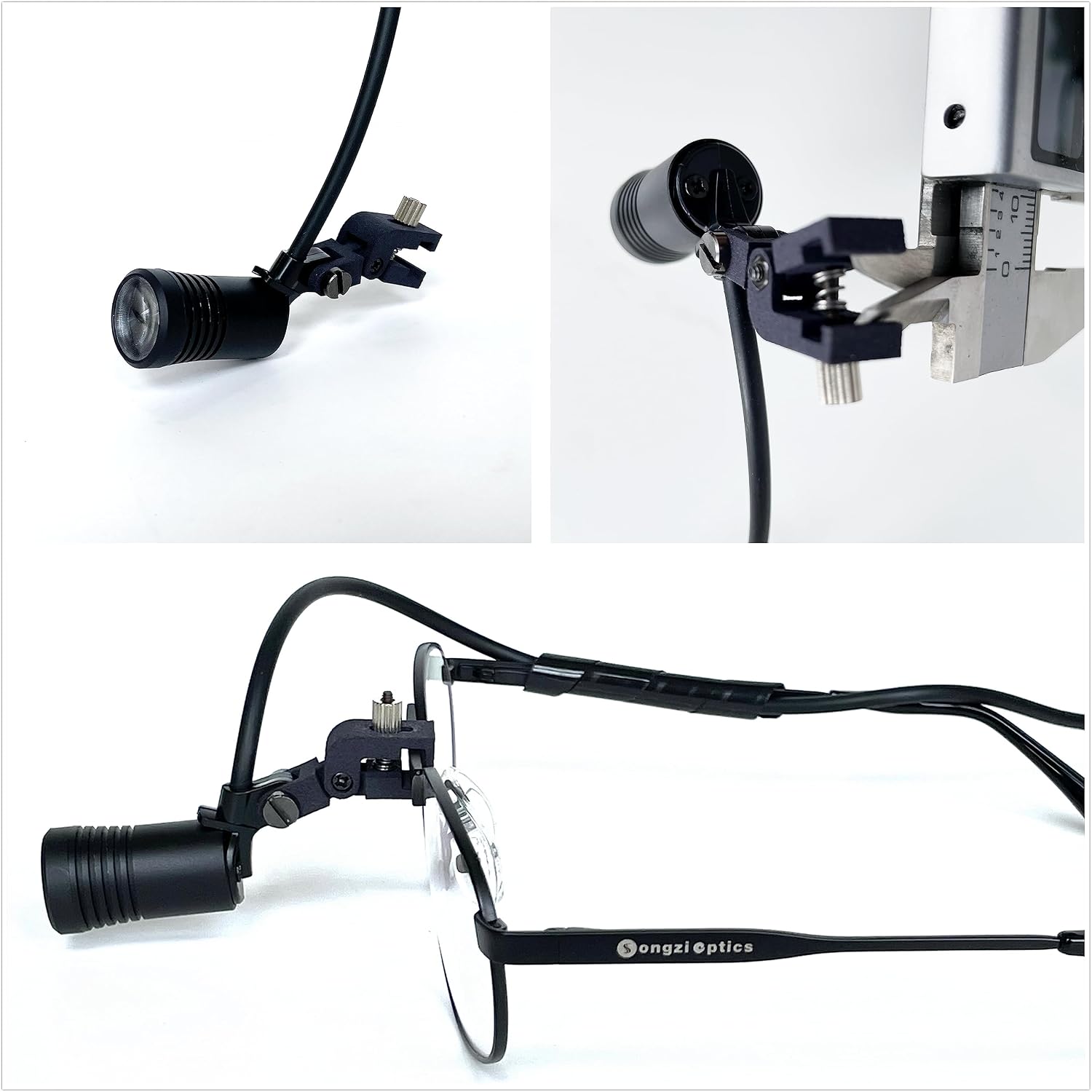 Max 90,000 Lux@20cm Surgical Dental Headlight Medical Headlamp10 Hour Battery Orange Filter with Lightspot (Clip Model A)