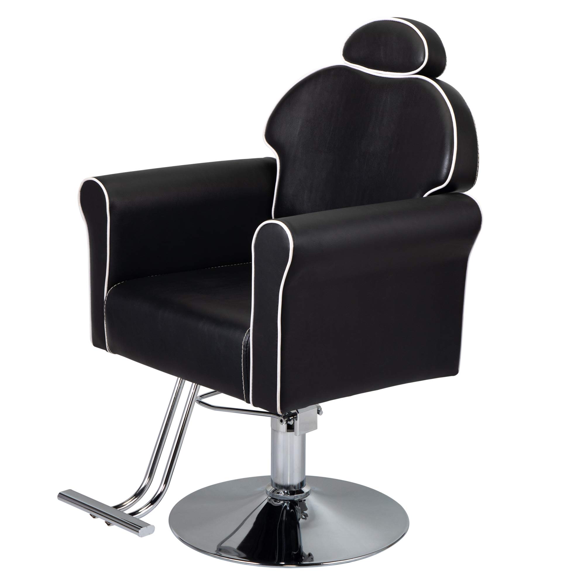 Amazon.com: JAXPETY Recline Hydraulic Barber Salon Chair for Hair Salon,  360 Degrees Rolling Swivel Hair Styling Chair with Footrest and Silver  Round Base, All Purpose Beauty Spa Equipment, Black : Beauty &