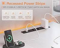 Vista 5 de ODK 48 Inch Small L Shaped Computer Desk with Power Outlets, Corner Desk with PC Stand & Reversible Storage Shelves for Small Space Home Office