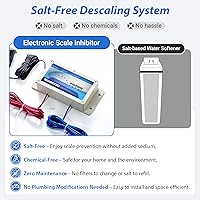 Vista 6 de iSpring ED2000 Sistema de descalcificación de agua para toda la casa, acondicionador electrónico sin sal para agua dura, reduce la cal y previene