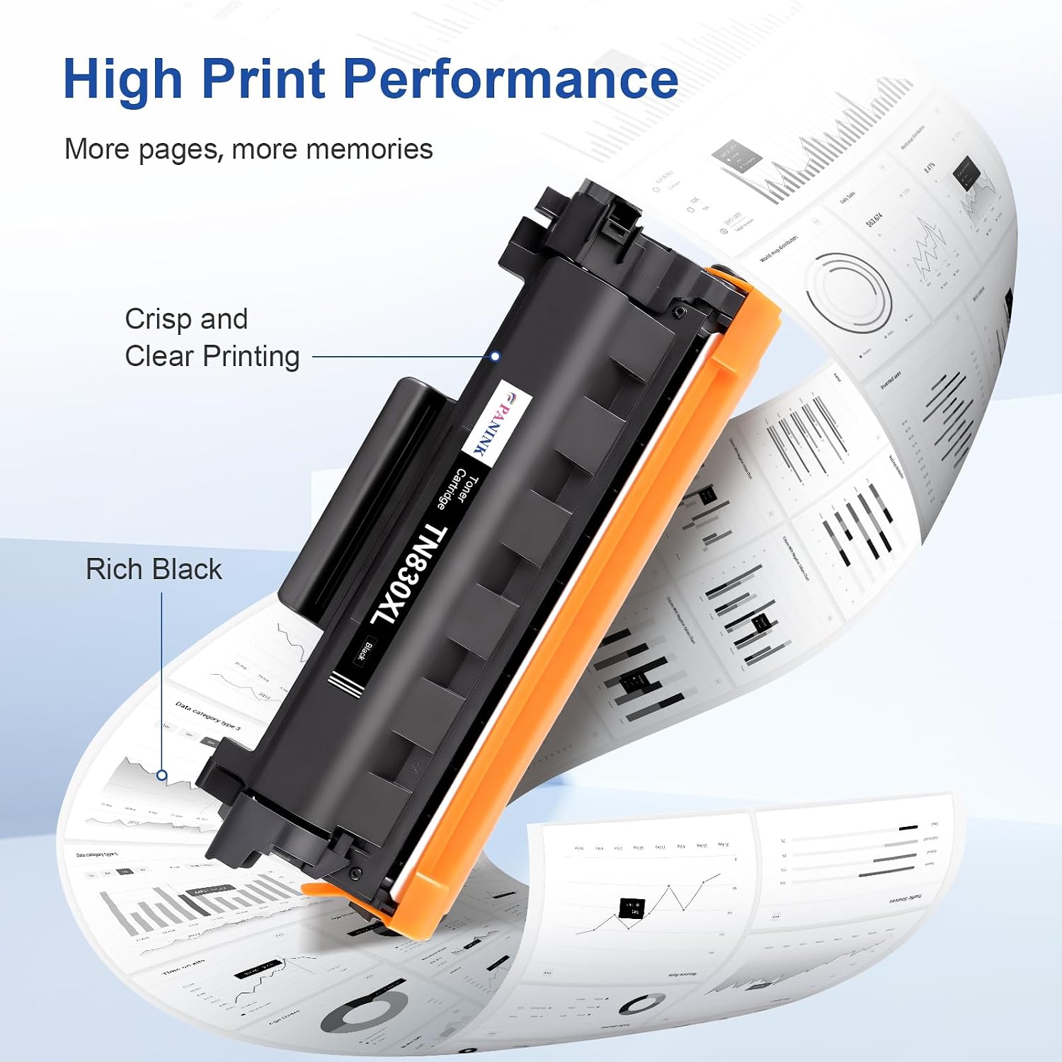 Compatible TN830XL Toner Cartridge for Brother Printer Replacement for Brother TN830 TN-830 TN-830XL Black Toner Cartridge for HL-L2400D HL-L2460DW HL-L2480DW HL-L2405W MFC-L2820DW Printer