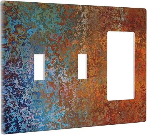 Miniatura 90 de Placa Decorativa de Pared Beige Boho de Mediados de Siglo Sol Abstracto 1-Gang Retro Años 70 Arte Geométrico Moderno con Arco Eléctrico Interruptor