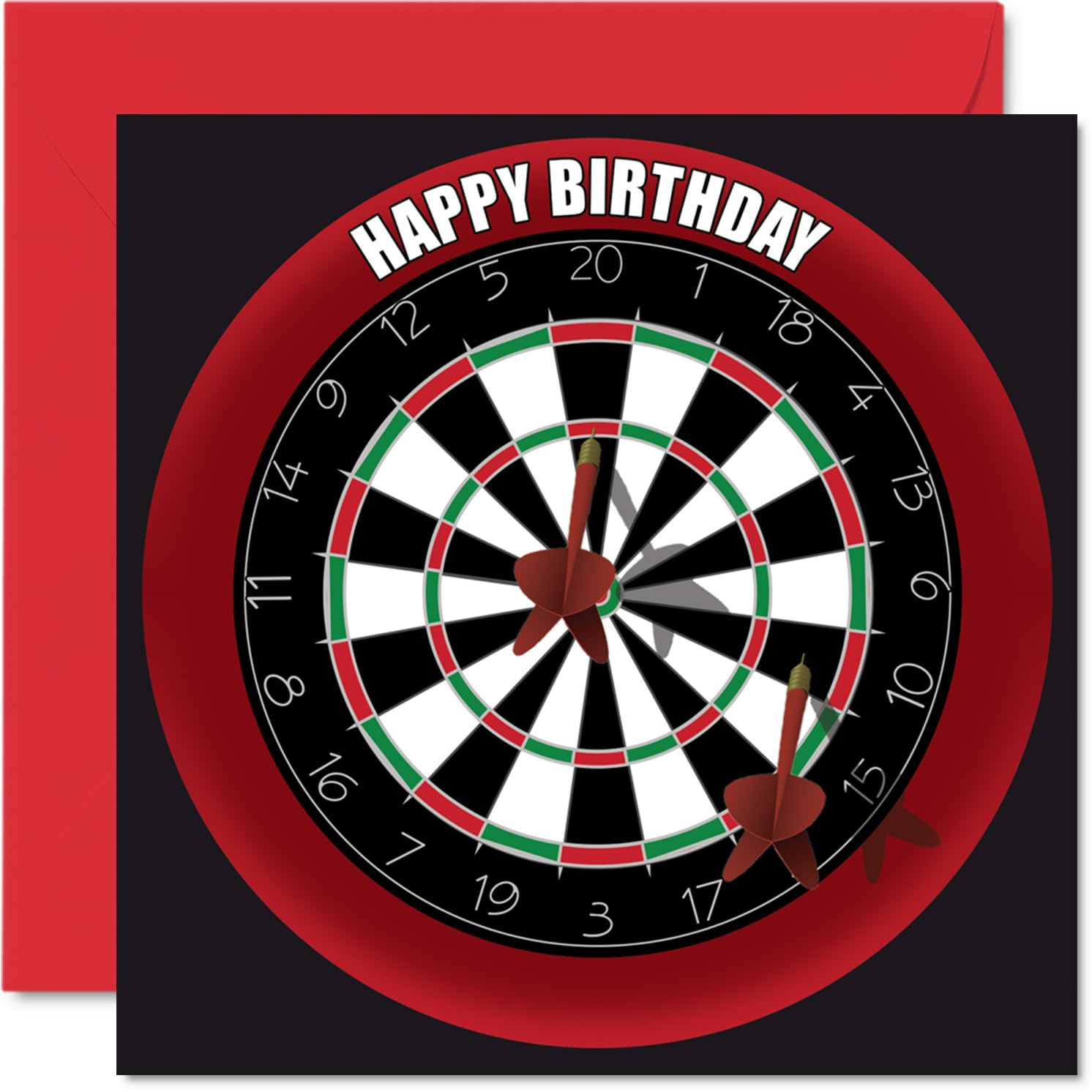 Fun 70th Birthday Cards for Men Woman - Dart Board - Happy Birthday Card for Dad Mum Great Grandad Grandpa Nanny Grandma Gran Uncle Auntie, 145mm Sports Darts Bday Greeting Cards
