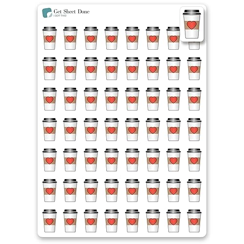 Miniatura 4 de Coffee Frappe Planner Sticker  54 Fun Vinyl Stickers l (12)  Frappucino Date Me Time Self Care I LOVE COFFEEEssential Productivity LifeBujo Bullet