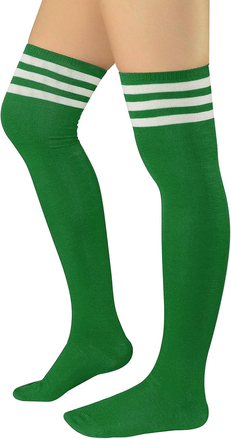 Century Star Thigh High Socks Long Over Knee High Socks for Women Casual Athlete Striped Knee High Stocking