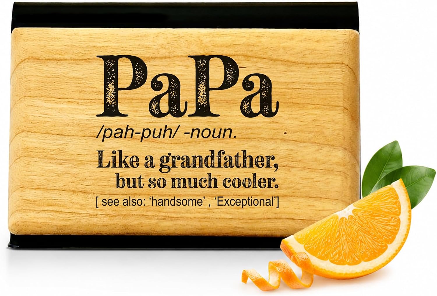 Mancheng-zi Funny Papa Gifts Wood Air Freshener Car, Father's Day Birthday Gifts for Papa Grandpa Air Freshener for Cars Citrus Scents, Grandfather Car Odor Eliminator Interior Visor Accessories Gift